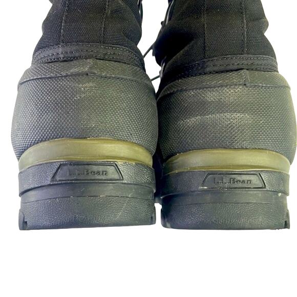 LL Bean Bigelow Black Insulated Cold Weather Snow Boot Lace Up Size 8 - Picture 14 of 16